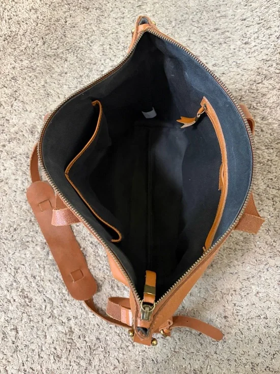 Madewell, The Transport Satchel, English Saddle, Tan Brown, Crossbody Bag - Picture 14 of 16